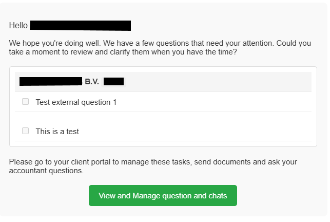 E-mail notification OneVision
