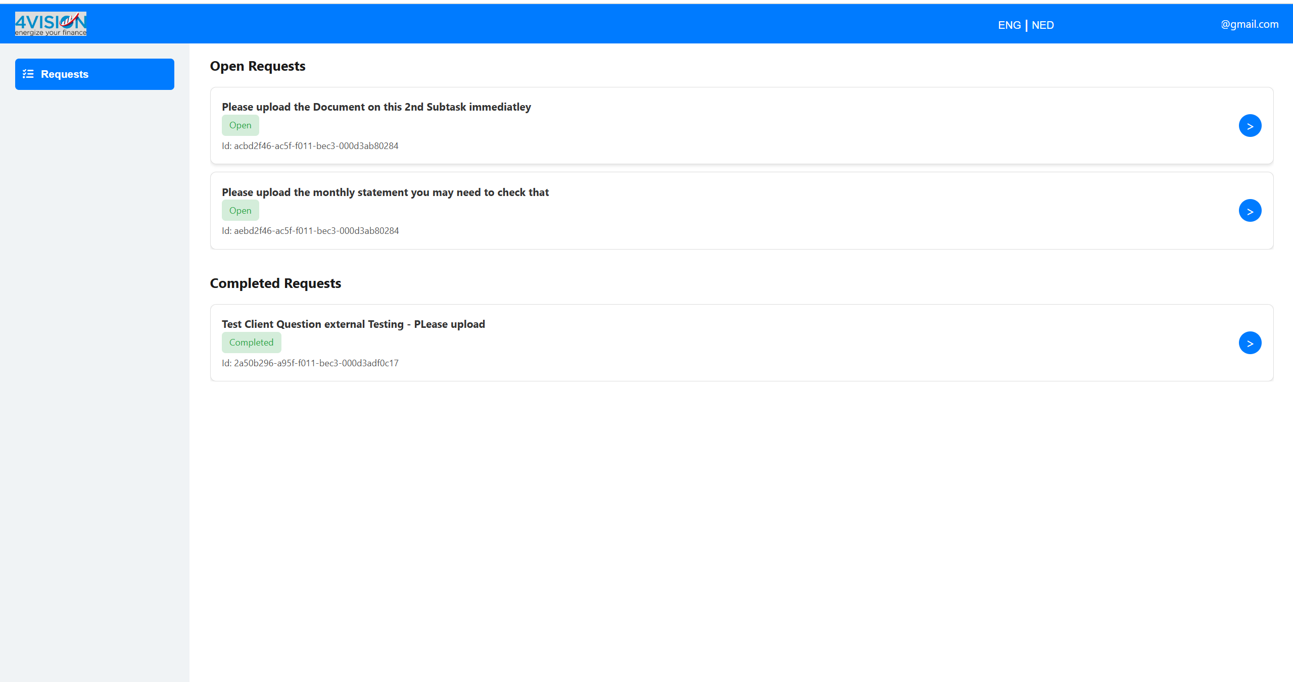 UI klantportaal OneVision